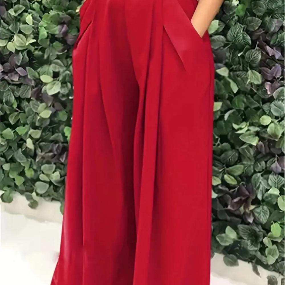 NWT red high rise wide leg size M - Picture 3 of 3